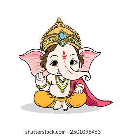 Shri Ganesha, linda ilustración de Bal Ganesh para Ganesh Chaturthi 