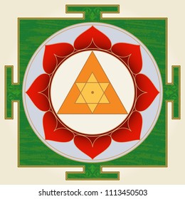 Shri Ganesha. Yantra wisdom and well-being. He is the first to pray. Ganapathi removes obstacles on the way to the goal.