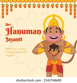 Shri Hanuman Jayanti festival of India banner design template.