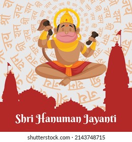 Shri Hanuman Jayanti festival of India banner design template.