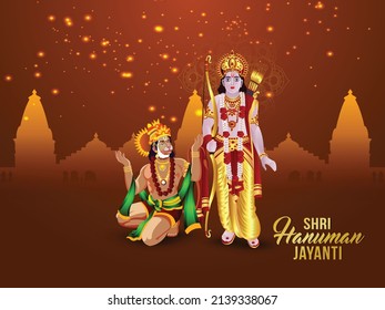 Shri hanuman jayanti festival with vector illustration