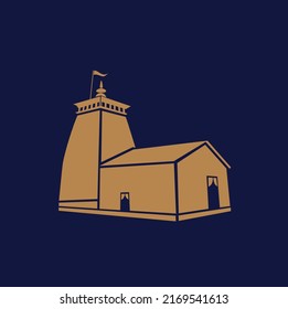 Shri Kedarnath Dham temple icon. Lord Kedarnath (shiva) temple.
