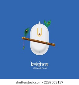 Shri Krishna Janmashtami, publicación creativa en medios sociales con ratón de computadora