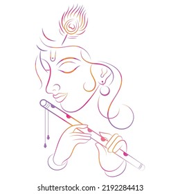 Shri Krishna modern art illustration