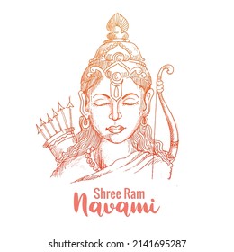 	Shri Ram Navami With Bow Arrow Sketch Kard Design