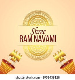 Shri ram navami celebration background with vector illustration