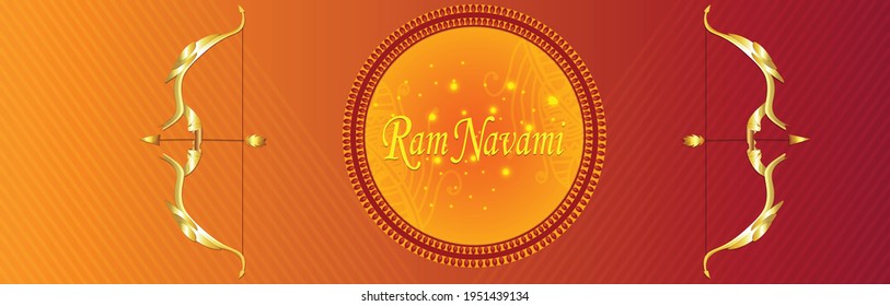 Shri ram navami celebration background with vector illustration