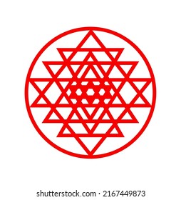 Shri yantra icon on white background. hindu yantra icon.