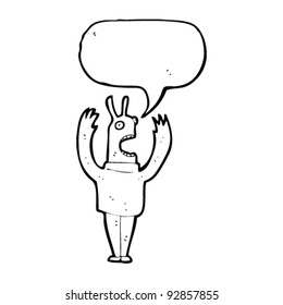 shrieking alien cartoon