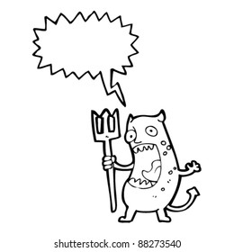 pequeña caricatura del demonio chillón