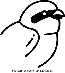 Shrike bird glyph and line vector illustration