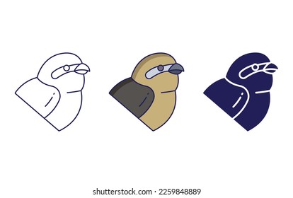 Shrike bird icon vector illustration