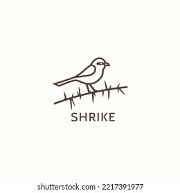 Shrike bird logo icon sign symbol vector illustration. Isolated object on background