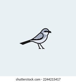 Shrike bird vector logo, icon, sign, symbol illustration. Isolated object on background