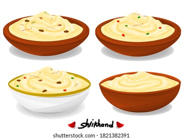 Shrikhand indian Sweet Dish Food Vector