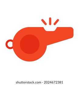 Un icono de sonido chillón, diseño plano de silbido