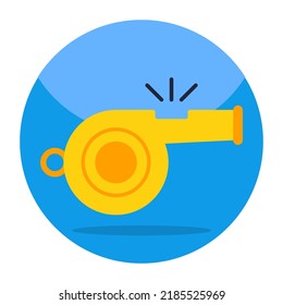 A shrill sound icon, flat design of whistle