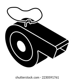 A shrill sound icon, flat design of whistle