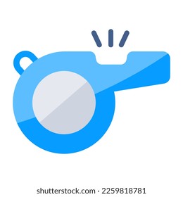 A shrill sound icon, flat design of whistle