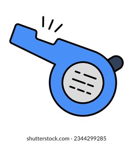 A shrill sound icon, flat design of whistle