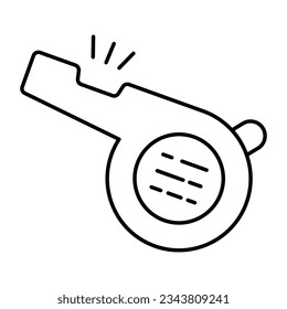 A shrill sound icon, linear design of whistle