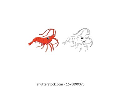 Shrimp Animal Cartoon Vector Illustration Bundle