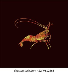 Shrimp Animal Sea artwork design, Logo Vector Design. Abstract, designs concept, logos, logotype element for template.