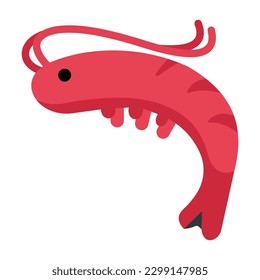 Shrimp Animal vector flat icon. Isolated Shrimp emoji illustration