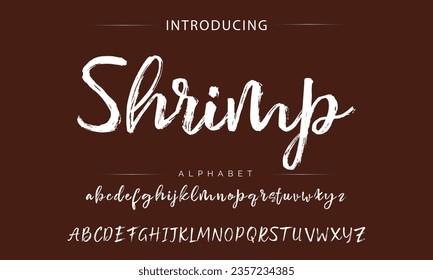 Shrimp Best Alphabet Painting Paint Brush Beauty Script Logotype Font lettering handwritten