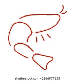 brocha de camarón aislada en fondo blanco, ilustración vectorial.