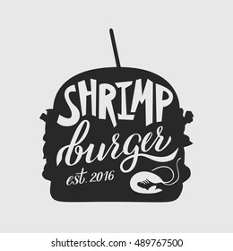 Shrimp Burger Illustration.