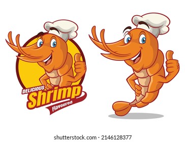 Shrimp cartoon character mascot design