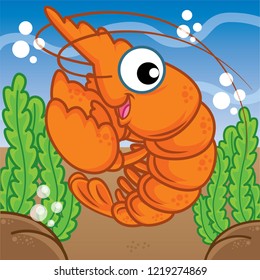 shrimp cartoon, cartoon cute, animal cute