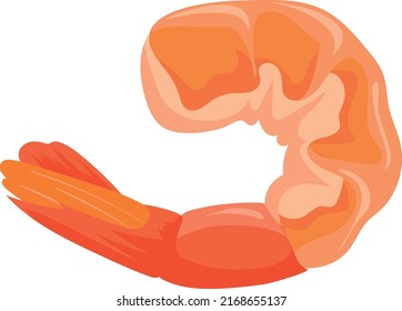 Shrimp cartoon icon. Seafood cuisine. Marine food isolated on white background