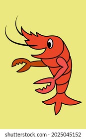 Shrimp cartoon illustrate design vector