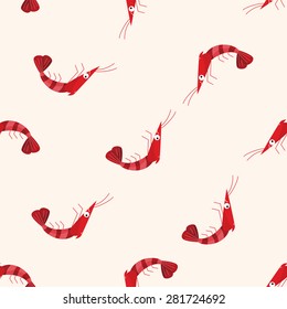 shrimp , cartoon seamless pattern background