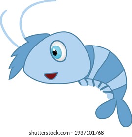 Shrimp cartoon vector art and illustration