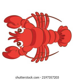 Shrimp cartoon vector design on white background