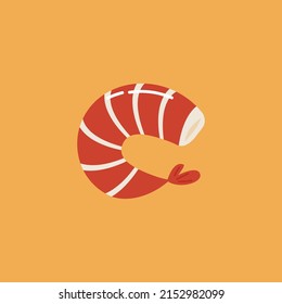 Shrimp cartoon vector. Shrimp icon.