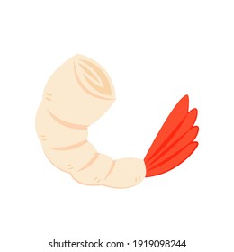Vector de caricatura camaronero. Camarón con fondo blanco.