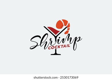 shrimp cocktail logo with a combination of beautiful lettering and shrimp cocktail dish. It is good for restaurant, cafe, etc.