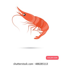 Shrimp color flat icon