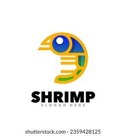Shrimp colorful simple design logo