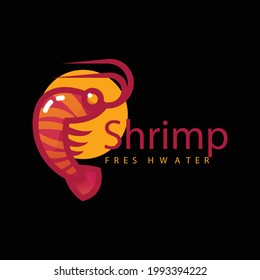 Shrimp colour mascot logo vector design