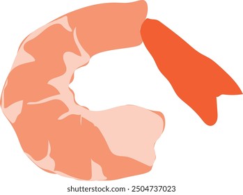 Shrimp cooked seafood icon vector