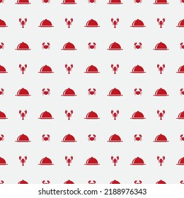 Shrimp And Crab Seamless Pattern For Background, Fabric Texture, Packaging Wrap, Wallpaper. Suitable For Seafood Restaurant Wall Decoration