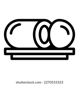 Shrimp croquette icon outline vector. Dutch potato. Ball cheese