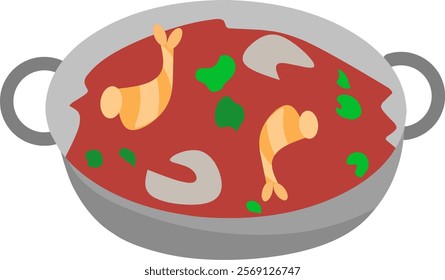 Shrimp curry clipart drawing illustration 