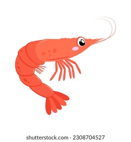 
Garnelen. Cute-Shrimps-Illustration einzeln auf weißem Hintergrund