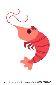 Shrimp cute underwater animal mascot